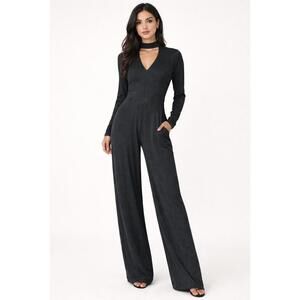 NWT Halara Long Sleeve Wide Leg Jumpsuit Black Size XL